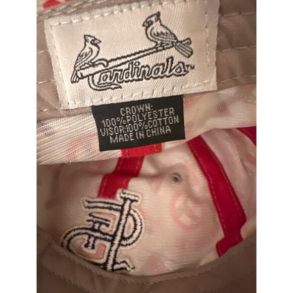 St. Louis Cardinals Baseball Cap Adjustable Strap Black & White Polyester Cotton - Picture 5 of 6